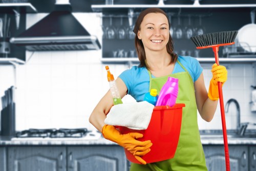 Kitchen deep cleaning with focus on appliances and surfaces