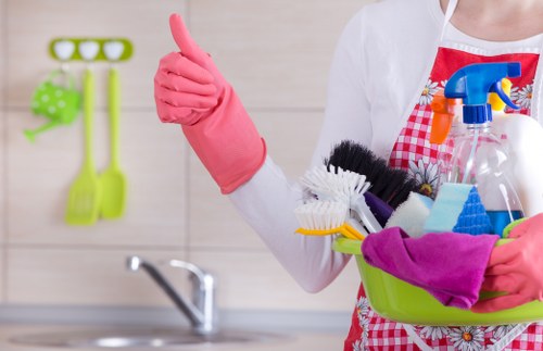 Detailed kitchen move in cleaning before unpacking