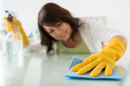 Thorough move-out cleaning in a rental living room